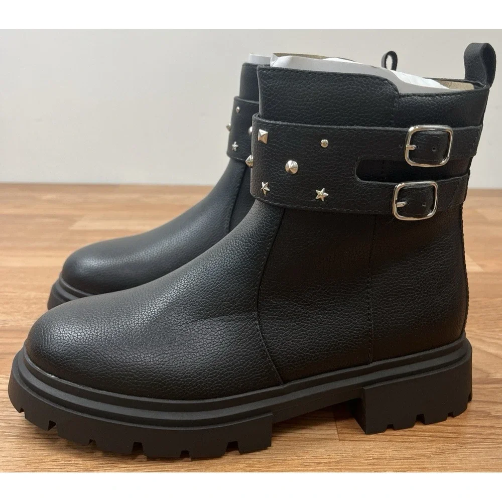 Sonoma Zoella Black Boots Ankle Booties Zip Side Youth Girls Size 5 NEW